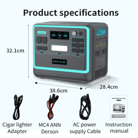 Portable Power Station; 2048Wh LiFePO4 Battery Backup; 1.8H Fast Charging; 2400W AC Outlets(4800W Peak); 25A RV Output; Solar Generator for Portable Power Station; 2048Wh LiFePO4 Battery Backup; 1.8H Fast Charging; 2400W AC Outlets(4800W Peak); 25A RV Output; Solar Generator for